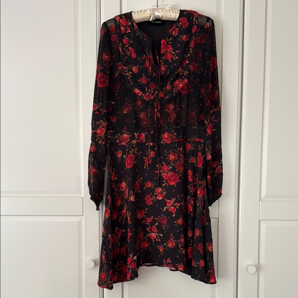 Kooples Floral Black and Red Dress size 36